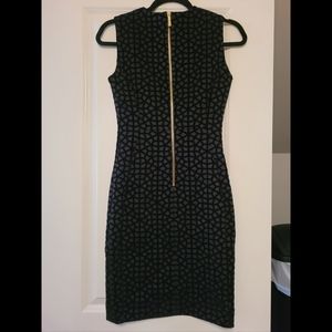 Calvin Klein Fitted Black Dress w/ textured detail